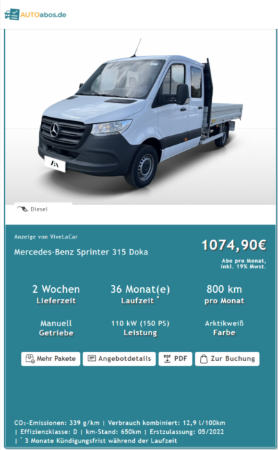 Mercedes Sprinter Abo Sprinter Abo