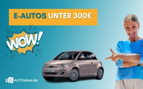 Ein E-Auto mit unter monatlich 300,- Euro im Abo? Das hört sich fast zu günstig an, da ja auch die Nebenkosten und die Kfz-Versicherung inklusive sind. Für Kleinwagen, die bereits Gebrauchtwagen sind, ist das durchaus möglich.