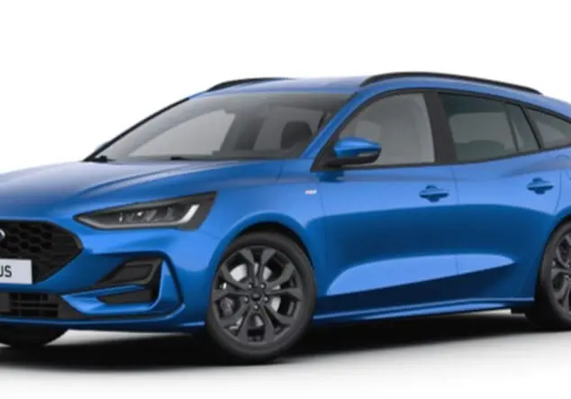 Angebotsdetails Ford Focus Turnier Ford Focus Turnier ST-Line X 1.0 EcoBoost Hybrid 114 kW (155 PS) 7-Gang-Automatik Desert Island Blue Metallic