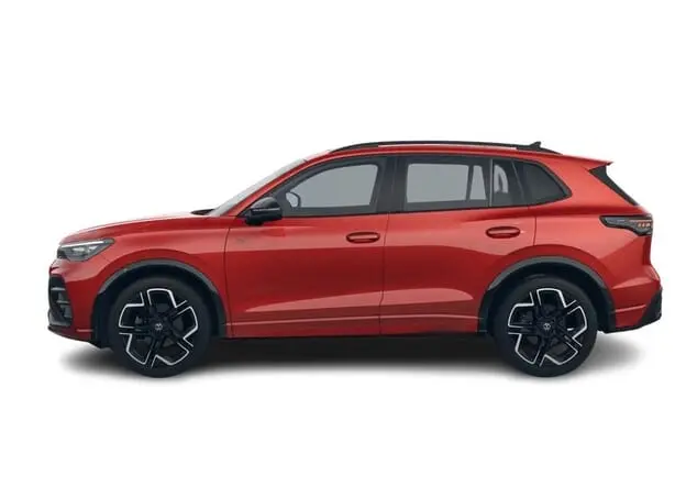 Angebotsdetails Volkswagen Tiguan Volkswagen Tiguan R-Line 1.5 TSI 110 kW (150 PS) 7-Gang-DSG Persimmon Red Metallic