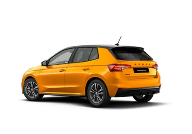 Angebotsdetails Skoda Fabia Skoda Fabia Monte Carlo 1.5 TSI 110 kW (150 PS) 7-Gang-DSG Phoenix-Orange Metallic (Dach in Schwarz)