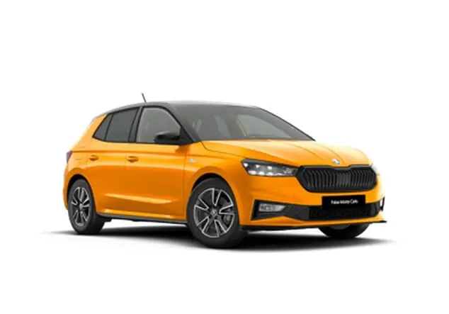 Angebotsdetails Skoda Fabia Skoda Fabia Monte Carlo Plus 1.5 TSI 110 kW (150 PS) 7-Gang-DSG Phoenix-Orange Metallic (Dach in Schwarz)