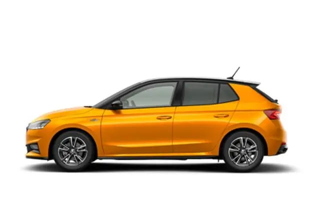 Angebotsdetails Skoda Fabia Skoda Fabia Monte Carlo 1.5 TSI 110 kW (150 PS) 7-Gang-DSG Phoenix-Orange Metallic (Dach in Schwarz)